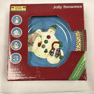 Debbie Mumm Jolly Snowman salad/dessert plates